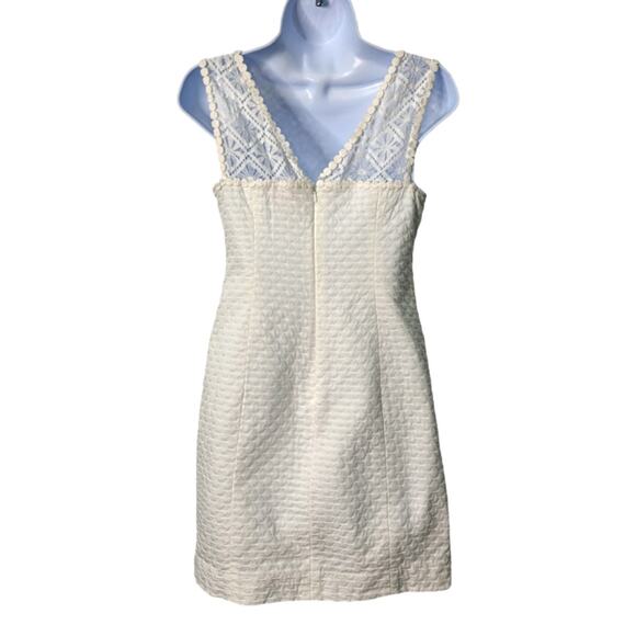 Lilly Pulitzer Sofia Resort  White Lace Shift Dress Mini Eyelet Detail Size 0 - Picture 3 of 10